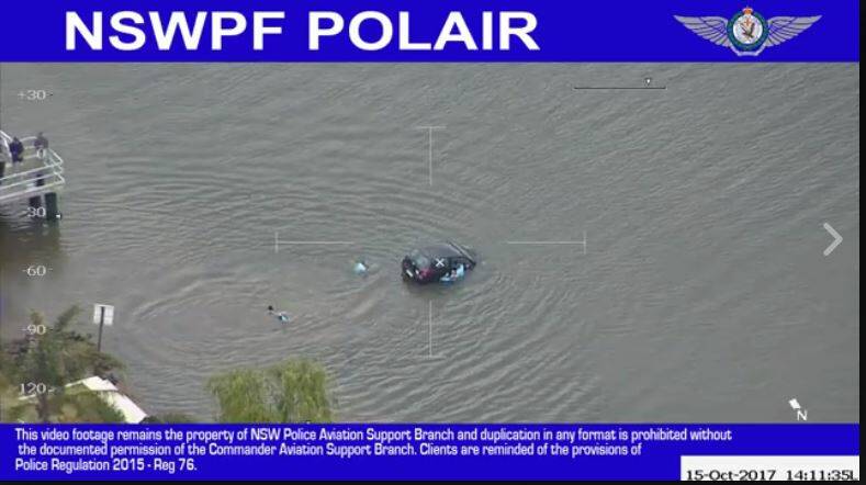The woman drove into the river on Sunday afternoon. Photo: NSW Police Force Facebook