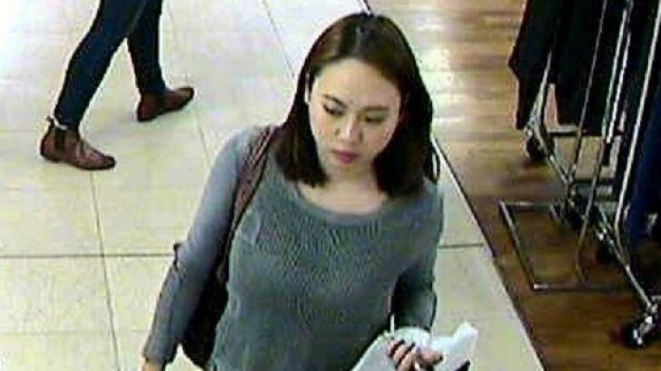 Michelle Leng, whose body was found in the sea off Snapper Point, seen in CCTV footage in Pitt Street. Photo: NSW Police