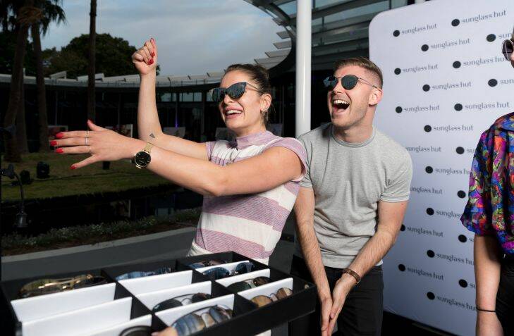 Social Seen: Holly Boorman and Jake Bley at Sunglass Hut's annual summer party at The Calyx in the Royal Botanic Garden on Wednesday, October 1, 2017.