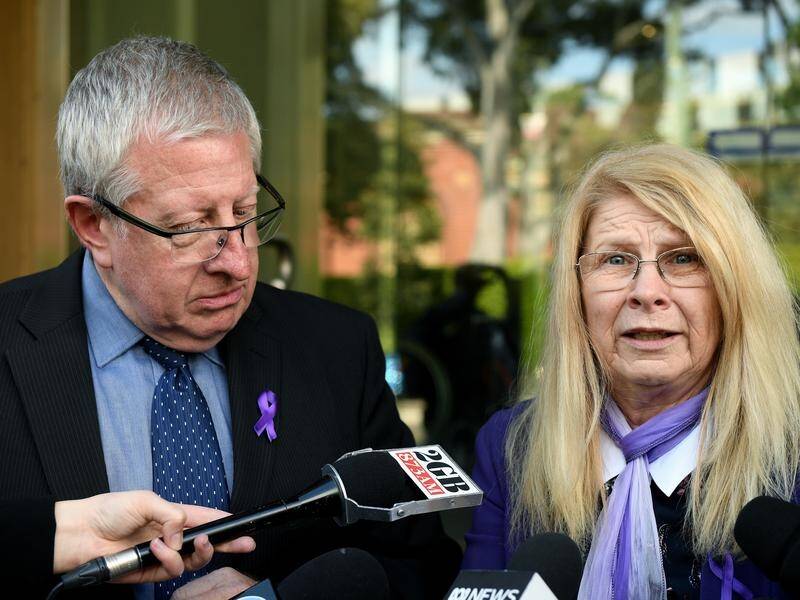 Mark and Faye Leveson speak to media at the Sydney coronial Inquest for their son Matthew Leveson.