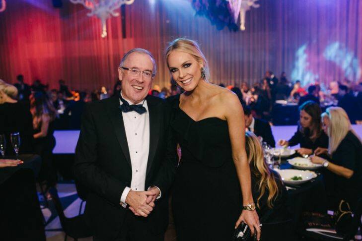 Social Seen: Professor Bill Ledger and Rebecca Vallance at the "Bazaar in Bloom" charity dinner and auction organised by Harper's Bazaar for The Royal Hospital for Women Foundation at the Ivy Ballroom on Wednesday, October 18, 2017.