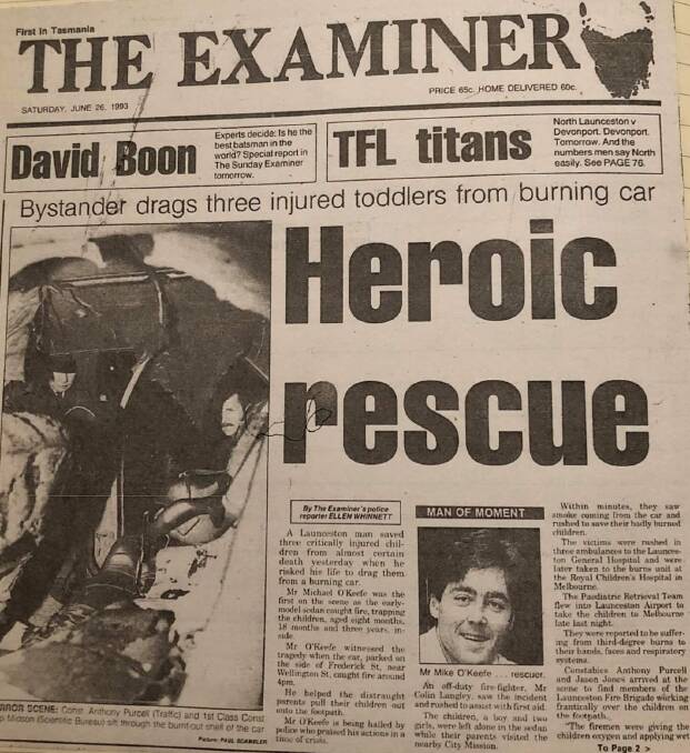 The rescue made the front page of The Examiner in June, 1993. 