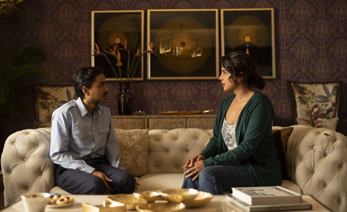 Adarsh Gourav as Balram and Priyanka Chopra as Pinky Madam in White Tiger. Picture: Netflix