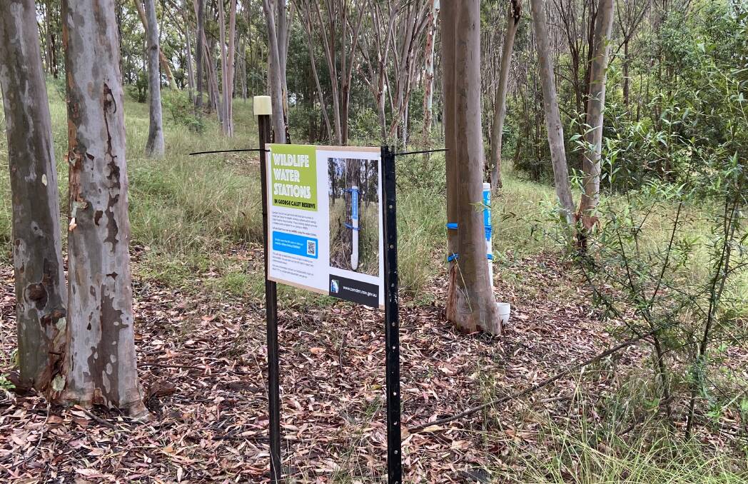 Now installed: Locals are asked to help monitor the new animal water stations in George Caley Reserve. Picture: Supplied