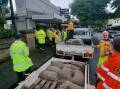 Wollondilly SES crews helping out with sandbagging efforts. Picture: Wollondilly SES Unit