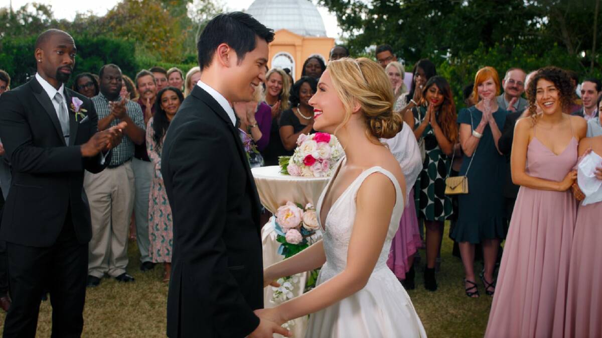 Irresistable: Harry Shum Jr and Jessica Rothe star as real-life couple Jenn and Sol in weepy romance All My Life, rated M, in cinemas now.