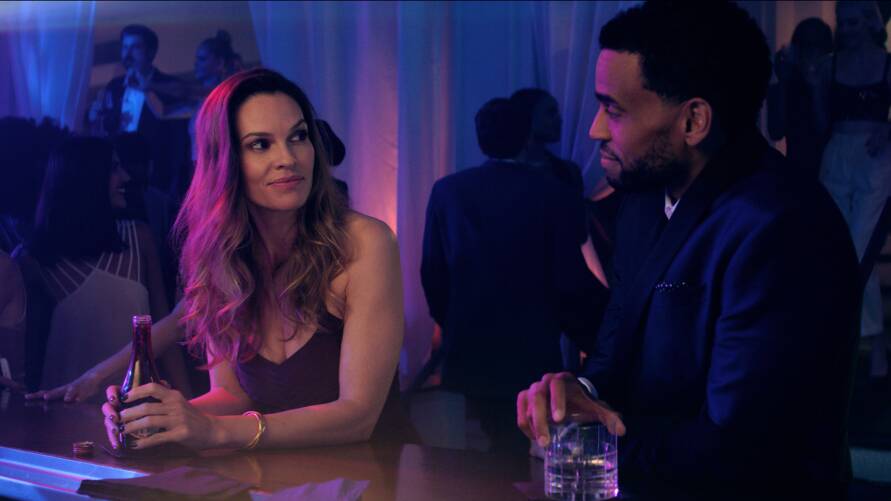 Red flags: Oscar-winner Hilary Swank stars as Val alongside Michael Ealy's Derrick in new thriller Fatale, rated MA15+, in cinemas now. Picture: Universal Pictures International
