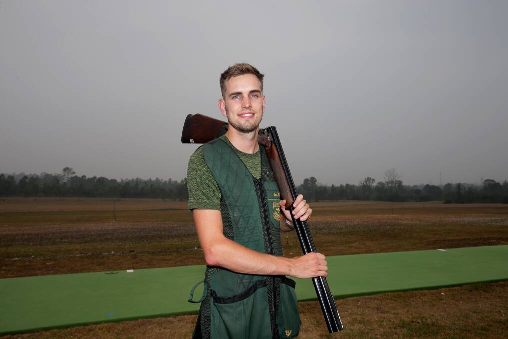 On target: Joshua Bell trains at the Cecil Park Clay Target Club several times a week in the hopes of making it into the Olympics. Picture: Chris Lane