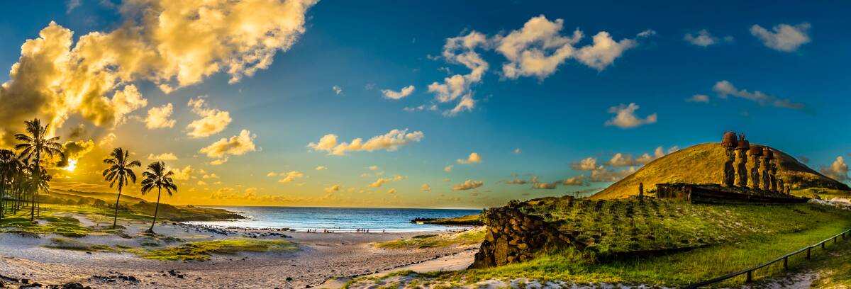 Easter Island's most famous beach, Anakena Beach. Picture: Shutterstock