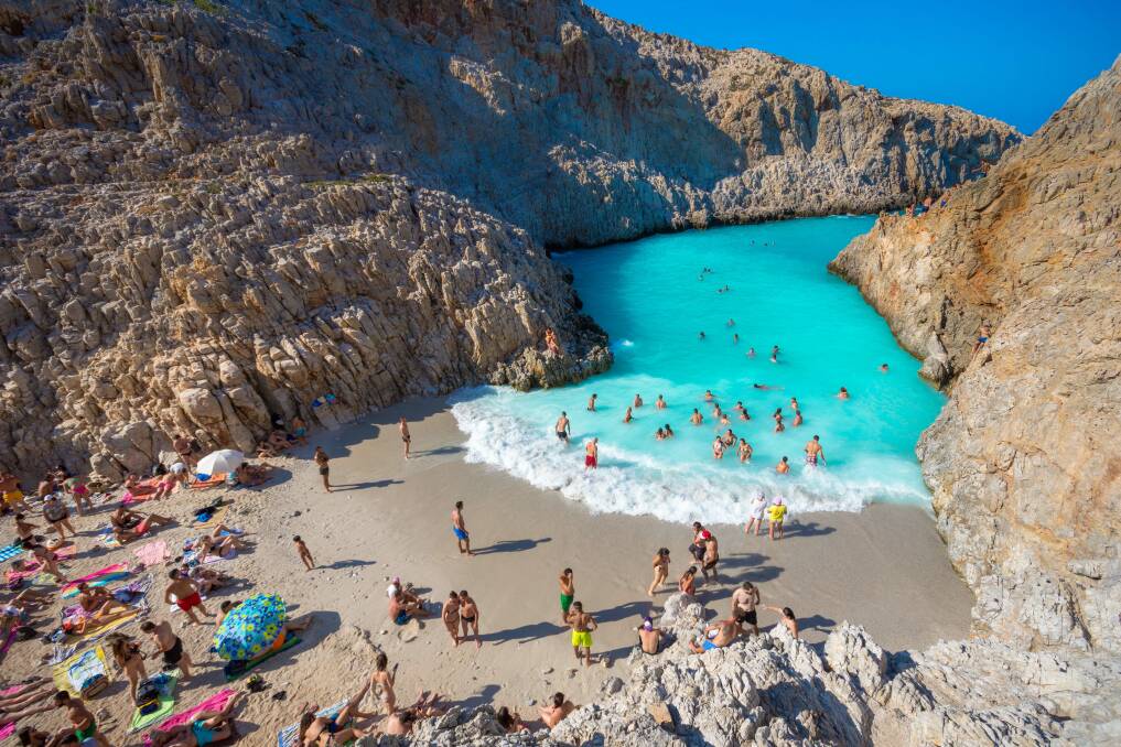 Seitan limania or Agiou Stefanou, the heavenly beach with turquoise water at Chania, Akrotiri, Crete. Picture: Shutterstock