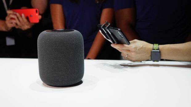 Apple's HomePod attracted the biggest crowd at the WWDC hands-on area. Photo: Peter Wells
