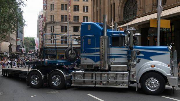 Semi-trailers were parked around Sydney's Pitt Street Mall on Boxing Day, serving as traffic barricades. Photo: AAP