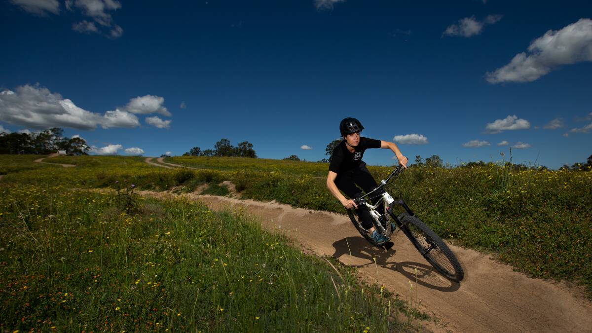Chloe Chick of Ride Dungog helped build mountain bike trails on the town's common. PHOTO: Marina Neil