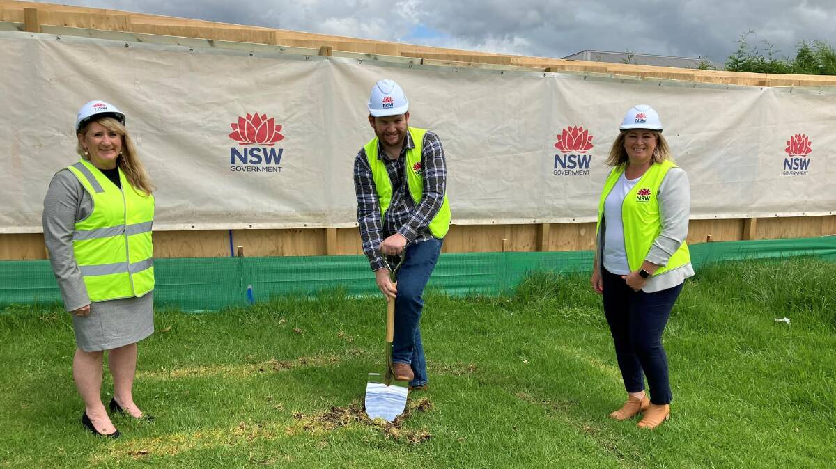 Wollondilly Mayor Matt Gould turned the sod at the site of the new school upgrades at Wilton Public School. Picture: Wollondilly Mayor Matt Gould Facebook