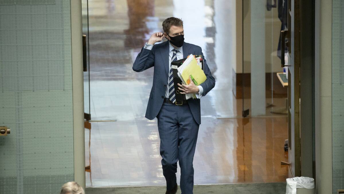 Industrial Relations Minister Christian Porter arriving for question time. Picture: Sitthixay Ditthavong