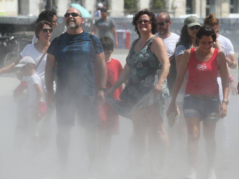 People across Europe are doing what they can to keep cool as Sahara heat rolls over the continent.