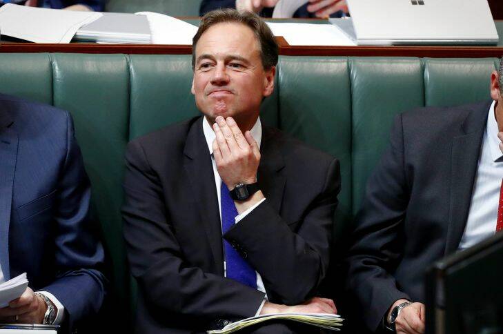 Health Minister Greg Hunt during Question Time at Parliament House in Canberra on Monday 19 June 2017. fedpol Photo: Alex Ellinghausen 