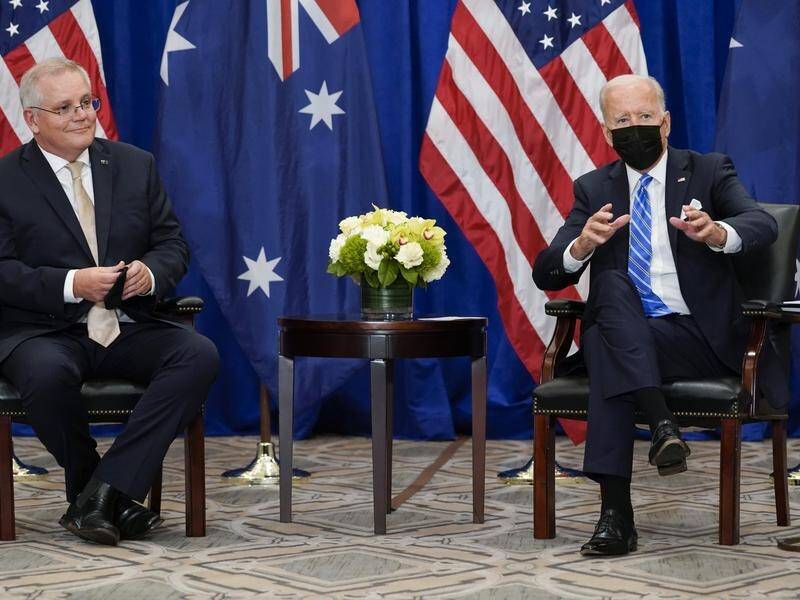 US President Joe Biden has met Australian Prime Minister Scott Morrison in New York.