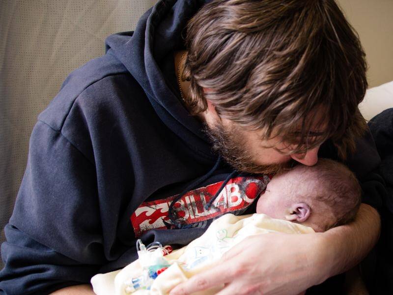 Benn and wife Sarah lost baby James after just three days. (RED NOSE AUSTRALIA)