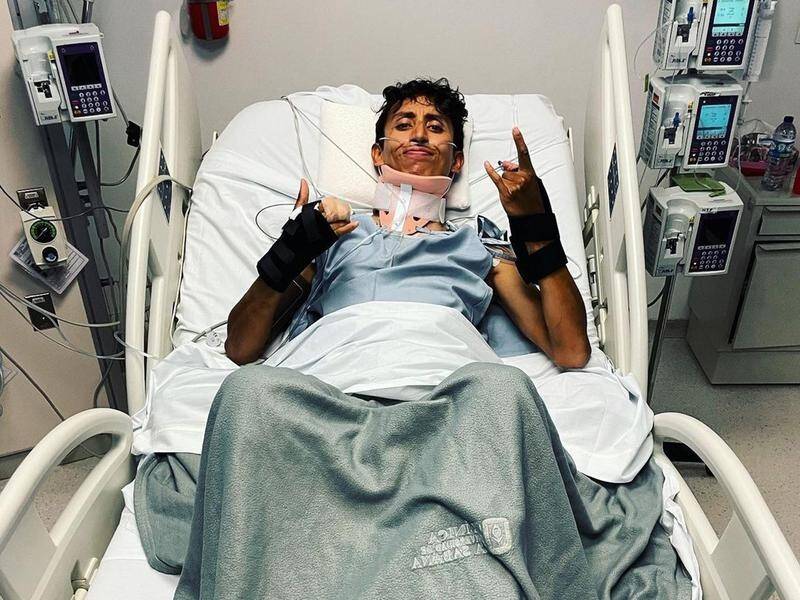 Egan Bernal is to return to action after a near-fatal crash in his native Colombia in February. (EPA PHOTO)
