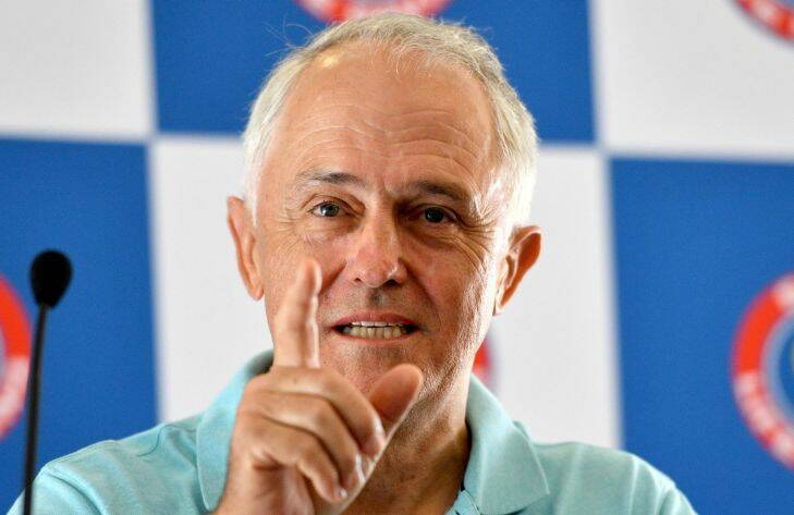 Prime Minister Malcolm Turnbull at North Bondi Surf Life Saving Club in Sydney, Monday, January 1, 2018. (AAP Image/Mick Tsikas) NO ARCHIVING