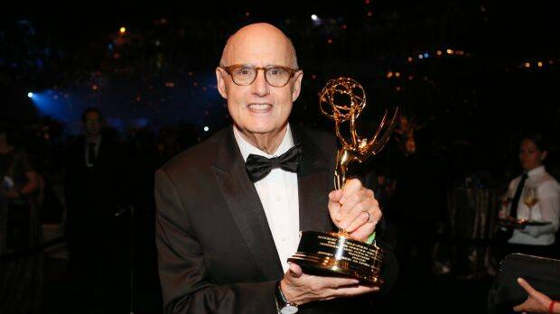 Jeffrey Tambor poses with the award for outstanding lead actor in a comedy series for Transparent at the 2016 Emmy Awards. Photo: Danny Moloshok
